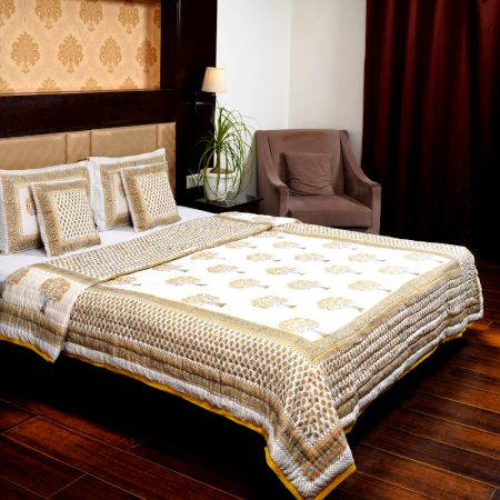 Golden Tree Jaipuri Quilt